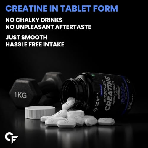 Image of Carbamide Forte Creatine Tablets 3000mg - 180 Tablets | Creatine Mono hydrate Supplement | Micronized Creatine Monohydrate for Strength, Lean muscle & Recovery | Gym Supplements For Men & Women