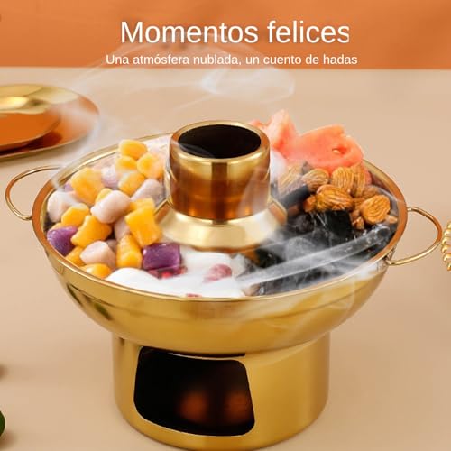 Casserole chaude pour nourriture avec glace sèche en acier