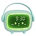 ZKIAH Despertador Digital Infantil, Relojes Despertador con Luz de Noche para Niños y Niñas, Silenciosa Cabecera Lindo Emoji Despertador Infantil (Verde)