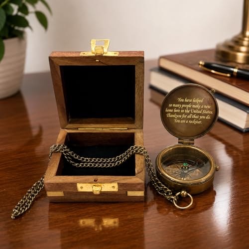 Brújula de Latón THOR INSTRUMENTS con Cita Grabada miniatura 3