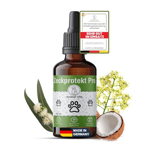 Animal Vita® Spot on para perros [suministro anual] Remedio para garrapatas para perros, fiable protección contra garrapatas con aceite de coco orgánico y margosa, punto natural contra garrapatas