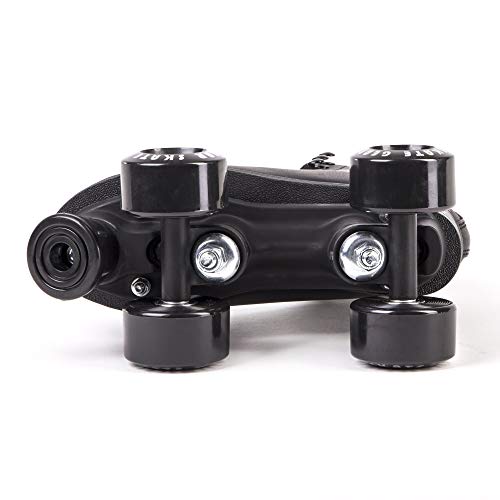 Image of Skate Gear Extra Support Quad Roller Skates for Kids and Adults (Black, Youth 1)