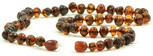 The Natural Amber Baltic Amber Necklace for Adults – Dark Cognac Polished Baroque Beads 55cm – Pain Relief & Natural Healing Jewelry4