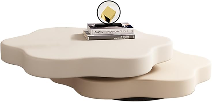 MELPHI Modern Cloud Coffee Table, Cream, 80 x 31cm/31.4 x 12.2in, Suitable for Living Room, Bedroom