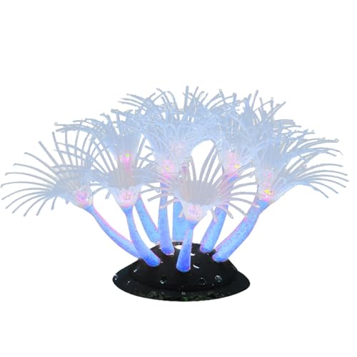 輝く珊瑚の水槽装飾 - 水族館用グローイングエフェクトシリコーンプラント | シミュレーショングロープラントデザインで、水槽や水族館の景観を鮮やかに彩る装飾アイテム。ライトアップで輝く効果を持ち、魚に優しい素材で安全に使用可能。リアルな珊瑚の質感が特徴で、