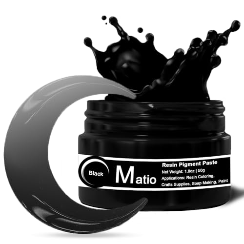 Matio Black Resin Pigment Paste, 1.8oz/50g Resin Color Pigment Dye Opaque Epoxy...