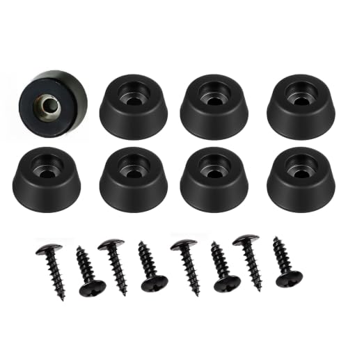 8 Pcs Pieds caoutchouc lourd isolants hautparleur 0,98" x 0,47" noir