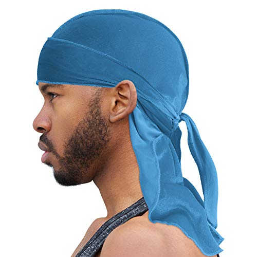 H-BDAY Velvet Durags for Men, Waves Durag with Long Tail Wide Strap,Du-Rag for 360 Wave