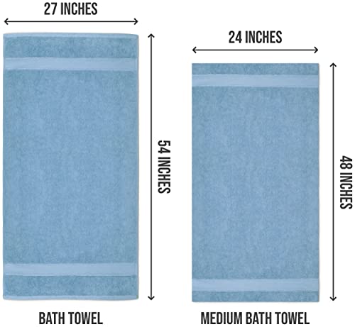 Image of Utopia Towels 6 Pack Medium Bath Towel Set, 24 by 48 Inches, 500 GSM 100% Ring Spun Cotton, Lightweight and Highly Absorbent Quick Drying Premium Towels for Hotel, Spa and Bathroom, Sky Blue