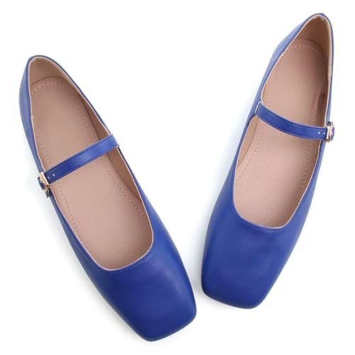 JOEupin Women's Square Toe Mary Jane Flats Classic Ballet Shoes Comfortable Slip-On Flats Dress Shoes2
