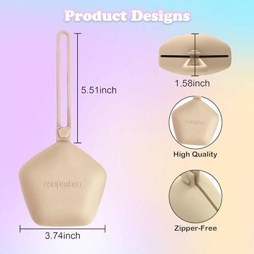 Image of Pacifier Holder Case, Large Capacity Portable Pacifier Storage Case, 100% Food Grade Silicone Pacifier Holder,BPA Free, 2Pcs(Yellow&Apricot)