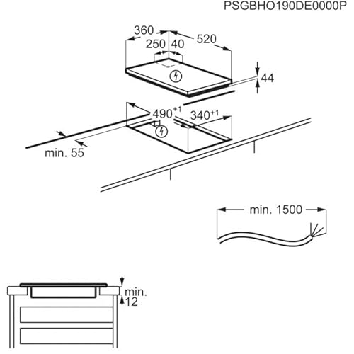 AEG IKE42640KB Table de cuisson à induction 2 foyers - vue 3