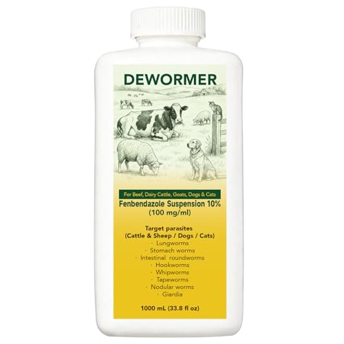 Wdelya Dewormer for Beef & Dainy Cattle and Goats - Fenbendazole 10% Suspension 33.8 fl oz (1000 mL)