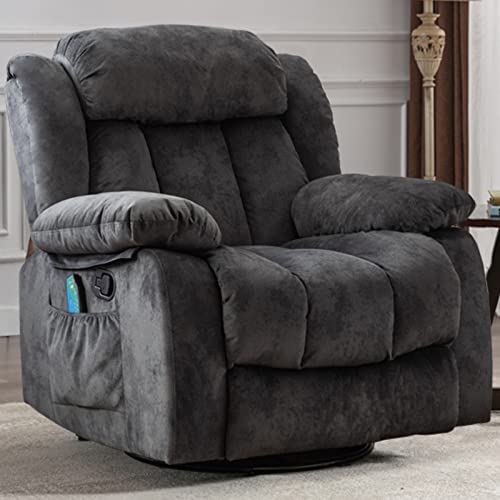 INZOY Massage Swivel Rocker Recliner with Heat and Vibration, Manual