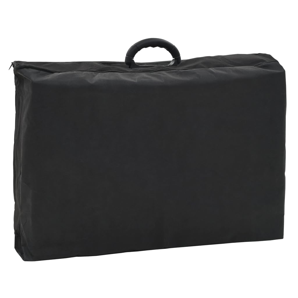 Refined Kosmetikliege Massageliege Massagebank Behandlungsstuhl Tragbarer Kosmetikstuhl Kunstleder 185x78x76 cm Schwarz