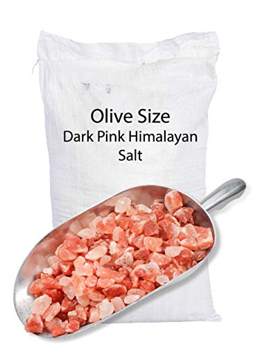 Himalayan Secrets Pink Himalayan BULK Salt - 55LB or 44LB Bulk Sizes - Dark Pink & Light Pink Salt - 100% Natural Kosher Certified (Dark Pink Olive Size 44 LB)