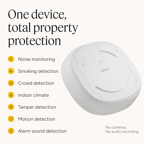 Image of Minut M3 Sensor | Noise, Occupancy & Climate Monitoring in Real Time, for Short Term Rental Hosts | Subscription Required, 12 Months Included