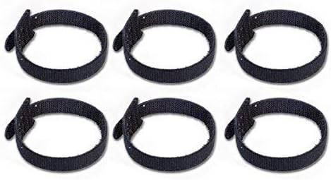 Dream Lighting 7.87 inch Reusable Adhesive Fastening Black Cable Ties for Cords Management Pack of 12