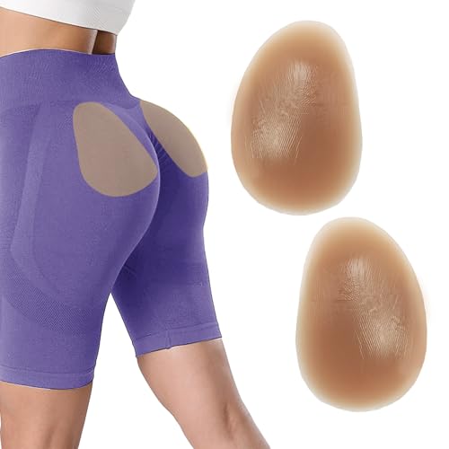 POMAMZ Cojines de Silicona Adhesivos para Glúteos mujeres - Almohadillas autoadhesivas sin costuras para realzar la cadera, moldeadoras de cuerpo para un realce natural, Caramelo