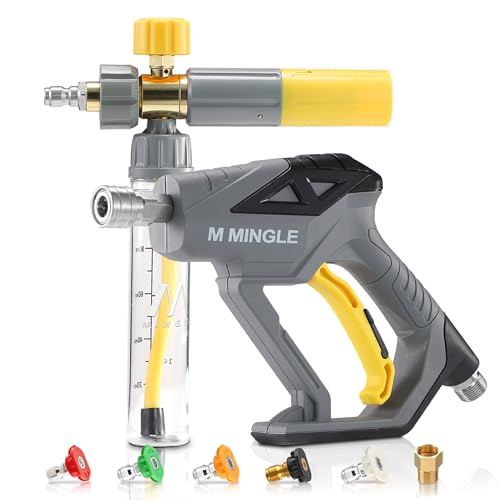 M MINGLE Concentrate Foam Cannon with Pressure Washer Gun, Ready-to-Use Mini Soap Cannon with 5