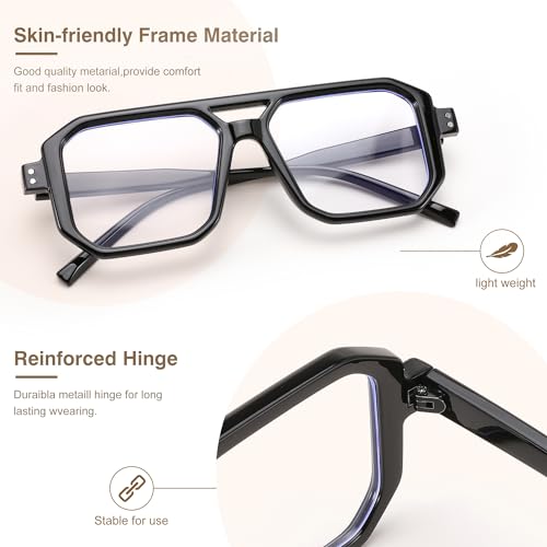 Image of FEISEDY Blue Light Blocking Glasses, Aviator Frame Computer Reading /Gaming /TV /Phones Glasses for Women Men B0165