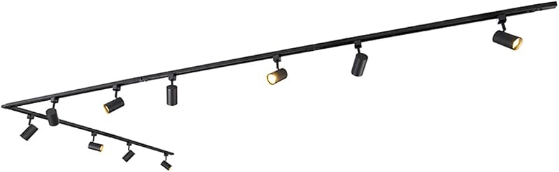 QAZQA Modern Fekete Sínrendszer 10 Spotlámpával - GU10 Foglalat, Dimmelhető, 500 cm, Alumínium, Beltéri Világítás Nappaliba, Konyhába, Hálós