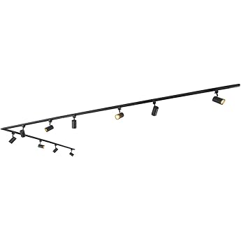 Qazqa Modern Rail System Lamps Complete Set Rail Lighting Ceiling Spotlight Ceiling Spotlight - Iconic Jeana - Black 10 Bulbs 476 cm Ideal as a Kitchen Lamp and