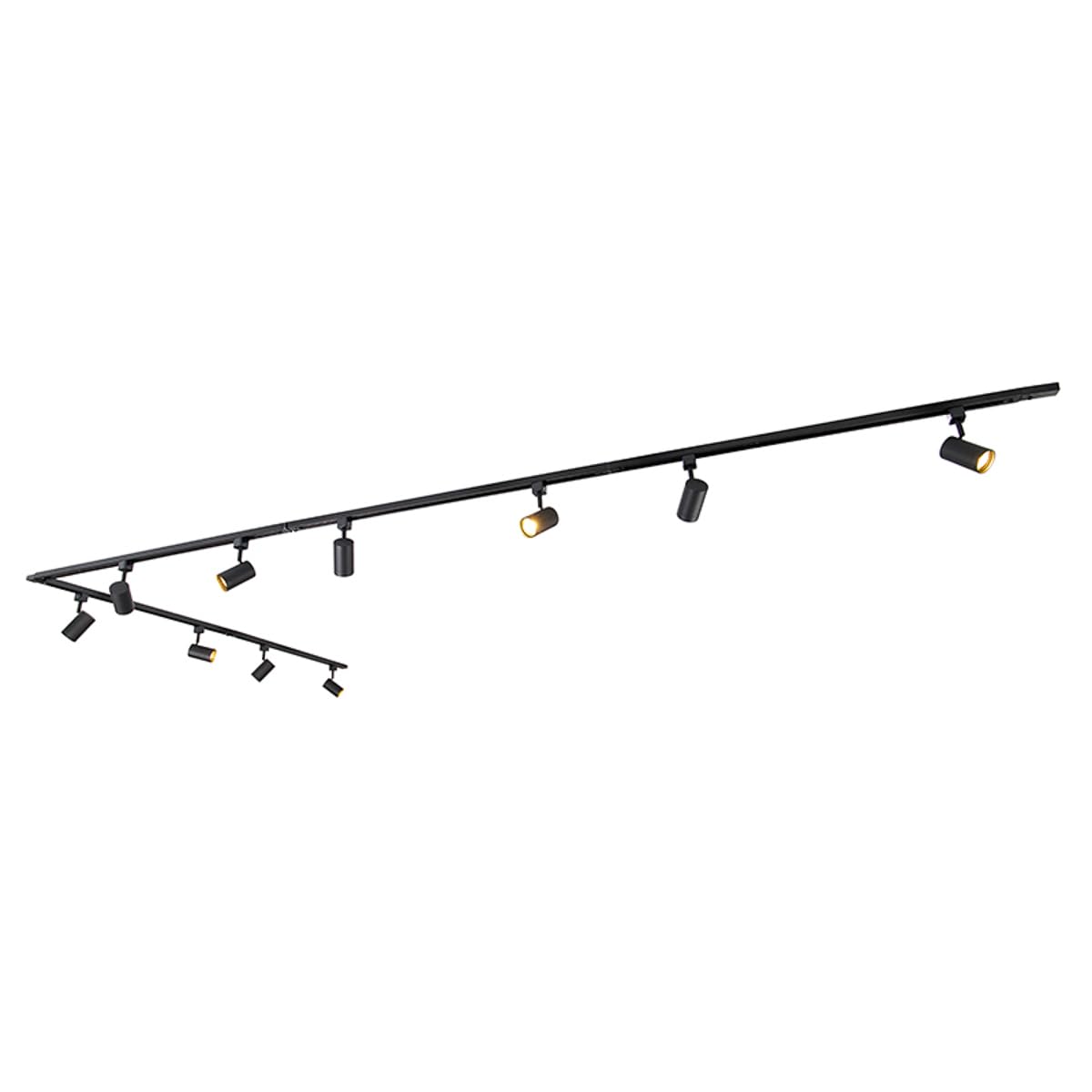 QAZQA - Modern Modernes 1-Phasen-Schienensystem Komplettset I Spotlight I Deckenspot I Deckenstrahler I Strahler mit 10 Spot I Spotlight I Deckenspot I Deckenstrahler I Strahler I Lampe I Leuchtes sch