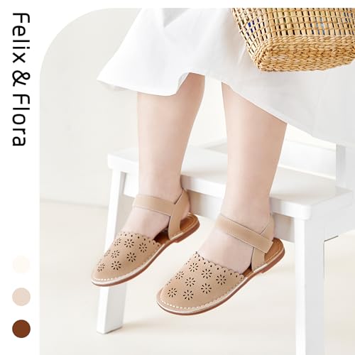 Image of Felix & Flora Toddler Girls Sandals Soft Rubber Princess Flat Shoes Flower Girl Shoes