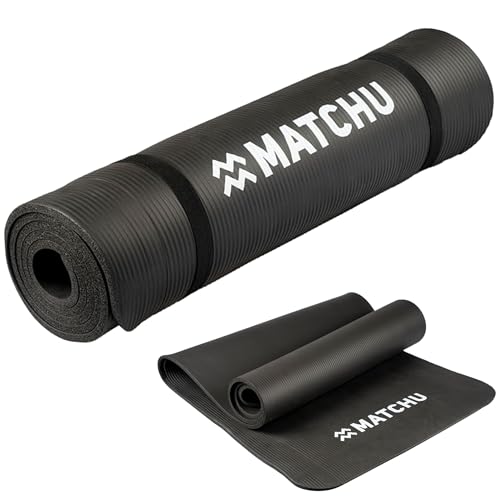 MATCHU fitnessmat yogamat sportmat met draagkoord NBR