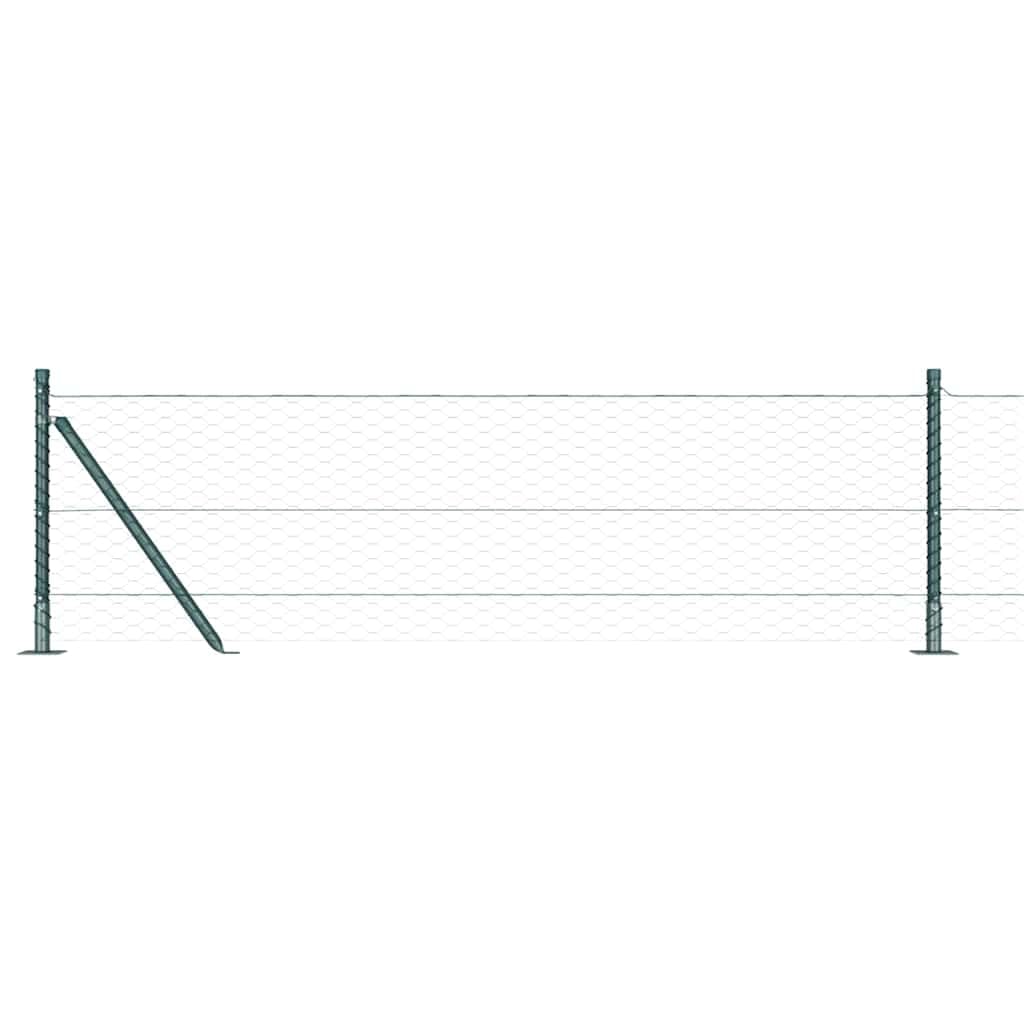 Genérico Poste de Valla Verde 25 x 0,6 m (Malla de 36 mm) Acero y PVC,Bricolaje,Vallas de jardín,Paneles de vallas-3353510