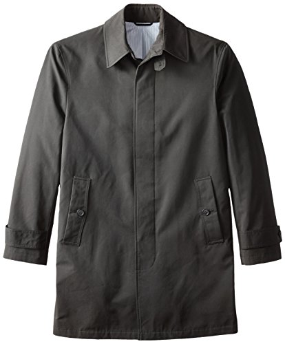 Stacy Adams Cloud Fly Front 36 Inch Length Rain Top Coat, Black, 42 Regular