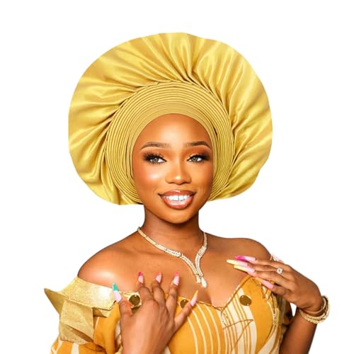 Nigerian Women's hat Folding Fan African Headscarf hat,Auto Gel Headwear,Suitable