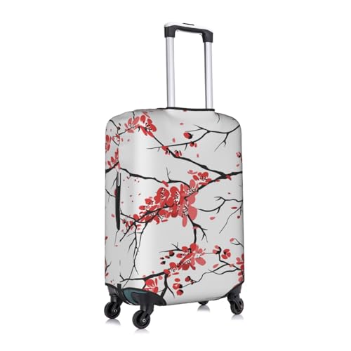 delicate cherry blossoms print Trolley case protective cover, Fashion Suitcase Protector Fits, hidden zipper2