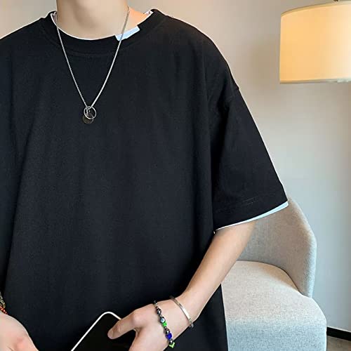 Men's Tees Crewneck Short Sleeve T Shirts Casual Patchwork Summer Tee Top2