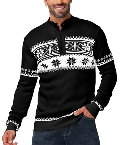 Arankhiger Weihnachtspullover Herren Christmas Pullover Norweger...