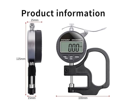 Medidor digital de espesor con pantalla LCD 0.01mm miniatura 3