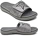 KuaiLu Herren Orthesen Ledersandalen Plantar Fasciitis Arch Support Athletic Slide Sandalen Für Männer Verstellbare Comfort Slipper Mit Weicher Dämpfung Für den Außenbereich