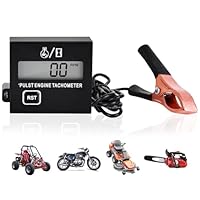 BORDEAG Digitaler Drehzahlmesser Induktiver Drehzahlmesser: Drehzahlmesser Motorsäge Mit Stundenzähler, Motortachometer Wasserdicht, Digitaler Kettensägen-Drehzahlmesser Für Rasenmäher Und Motorräder