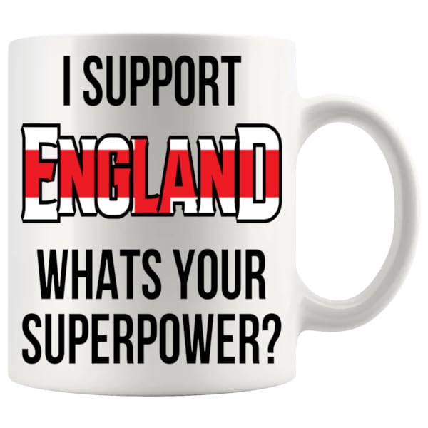 England Supporters Superpower Mug Euros World Cup Football Rugby Teams Mug Designs