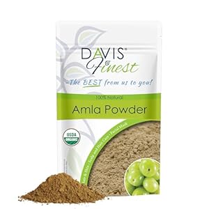 Davis Finest Organic Amla Powder 100g, Ayurvedic, Hair Growth, Strengthening, Thickening, Volumizing, Deep Conditioning, Anti-Frizz, Hair Shine