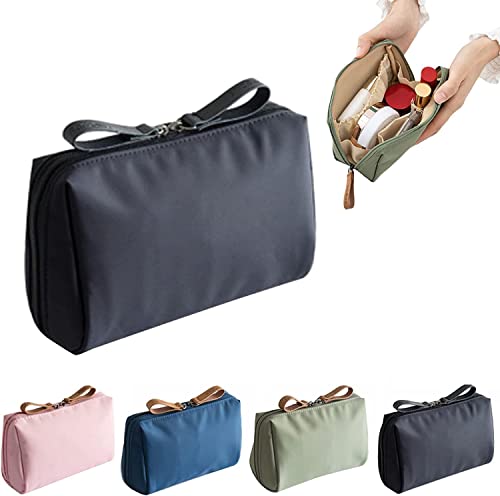 Sac à cosmétiques de Voyage Petit Sac à cosmétiques léger et étanche Sac de Rangement pour cosmétiques de Voyage Trousse de Toilette étanche Sac à cosmétiques Portable (Noir,Taille Unique)