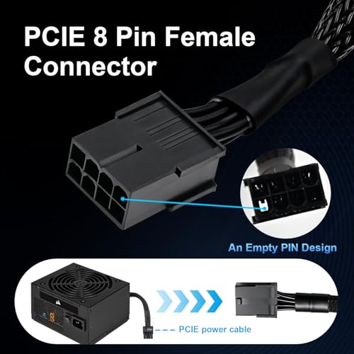 Adaptador de alimentación CPU 8 pin COMeap Cable 34 cm miniatura 3