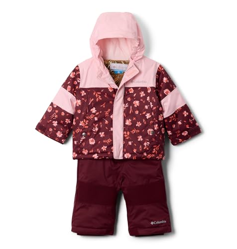 Columbia Mighty Mogul II Set Babero de Nieve para bebés y niños pequeños, Rich Wine Wintergarden/Rosa Satinado, 6-12 Meses Unisex bebé