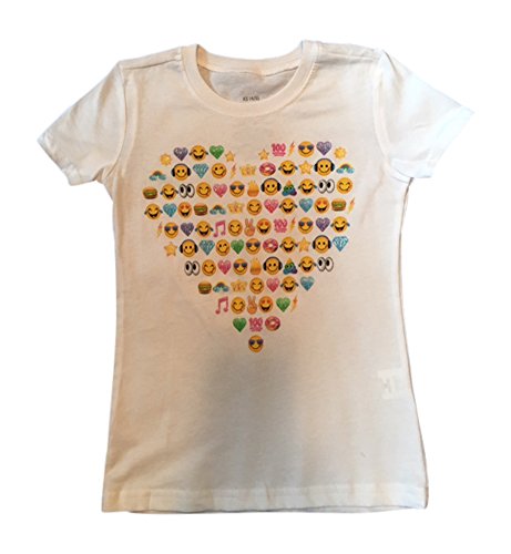 Emoji Graphic design T-shirts, Large 10-12 White Emoji
