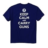 Buck Wear Men's Keep Calm and Carry Guns Navy T-Shirt, 3X-Large, Navy
