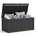 Mars Villa Deck Box, Outdoor Storage Box Waterproof, 120 Gallon, Black