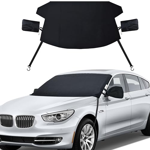 Image of EcoNour Ultimate Windshield Cover for Snow and Ice | Car Windshield Snow Cover for All-Weather Protection | UV Resistant, Windproof Sunshade, Wiper & Mirror for Cars