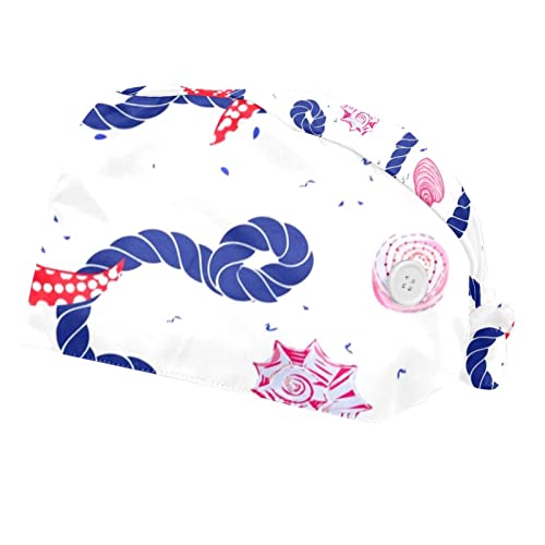 Chapeaux de travail unisexes à motif marine et hippocampe pour hommes et femmes | Lot de 2
