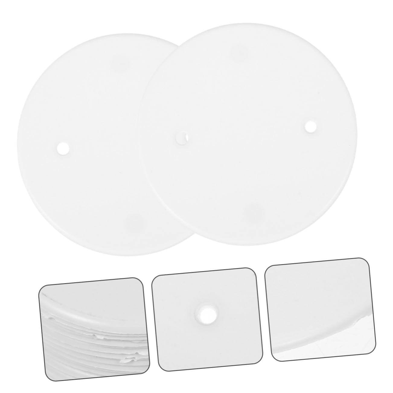 PLAFOPE 50 Stück Abdeckplatten für Deckenventilator aus Pp Runde und Achteckige Form Flache Runde Rohplatte Weiße Kabeldose Deckenabdeckung für Einfache Kabelführung